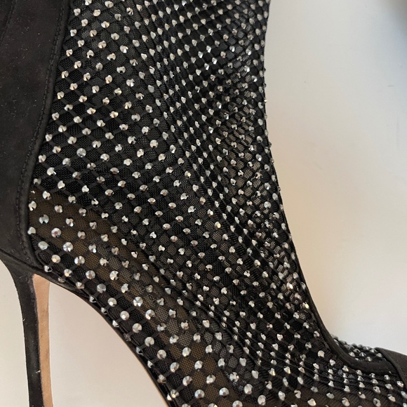 Jimmy Choo Crystal Embellished Mesh Boots - Picture 5 of 8